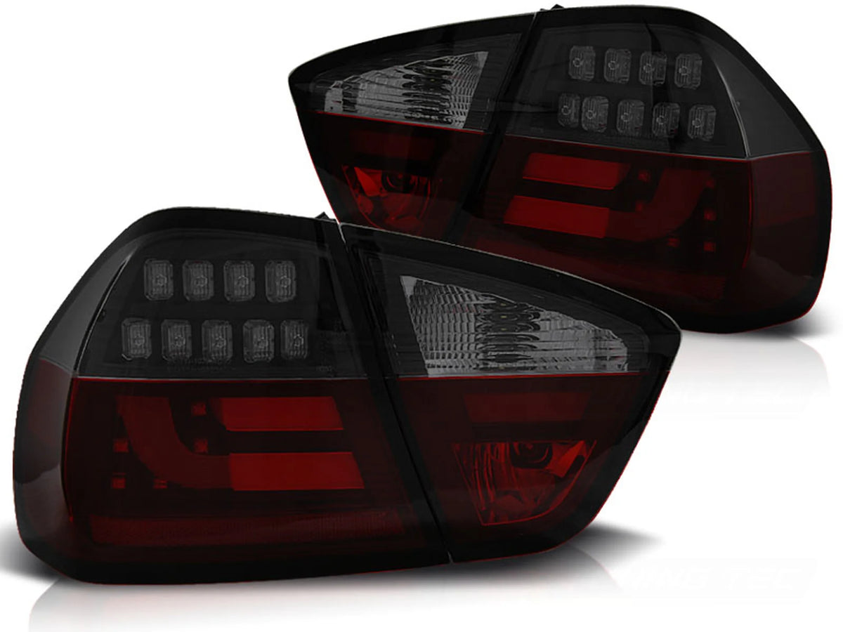Feux arrière à LED rouges fumés noirs compatibles BMW E90 03.05-08.08