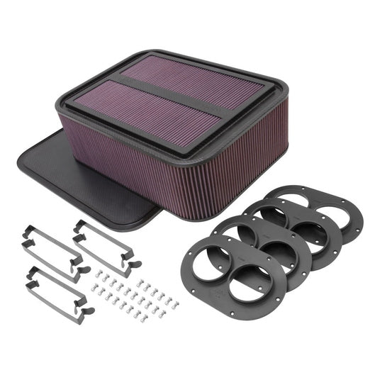  K&N - Ensemble de course personnalisé - GEN 2 ; BOÎTE À AIR EN FIBRE DE CARBONE GRAND FORMAT AVEC ORNEMENT PNEUMATIQUE DE 2,75