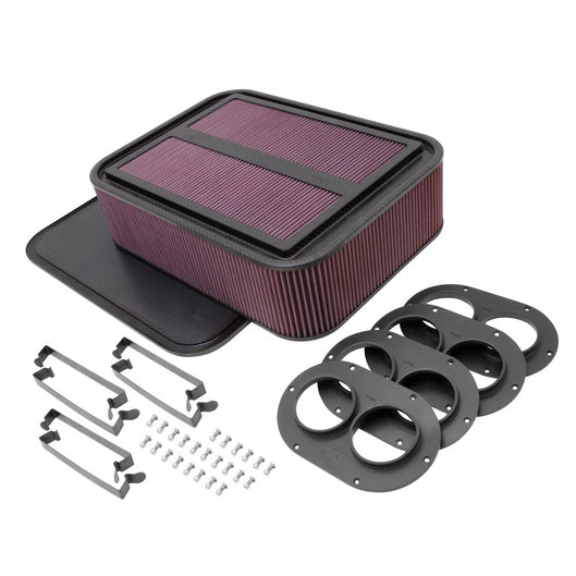  K&N - Ensemble de course personnalisé - GEN 2 ; BOÎTE À AIR EN FIBRE DE CARBONE, GRANDE BOÎTE DE 4