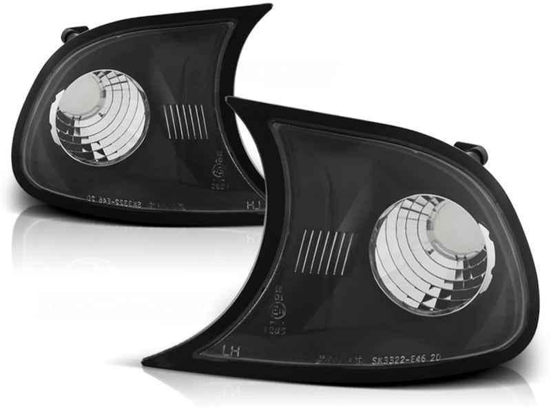 Feux de Clignotants avant noirs compatibles avec BMW E46 Coupé 09.01-03.03