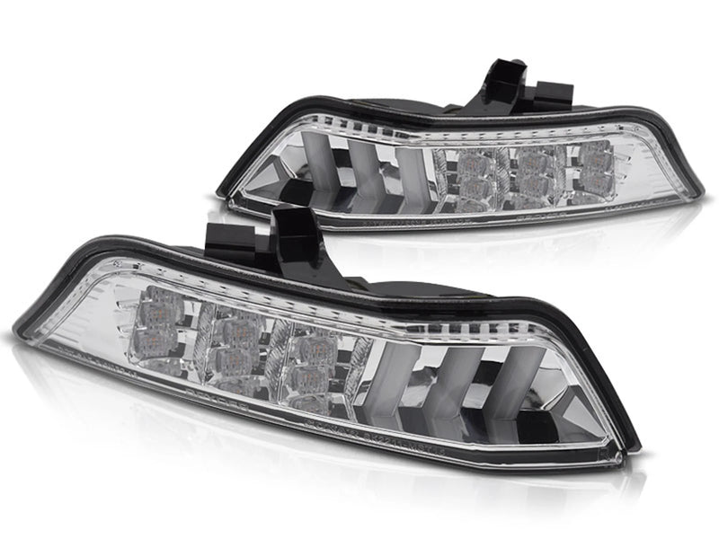 Feux de Clignotants avant chromés à LED séquentiels compatibles avec Ford Mustang 15-17