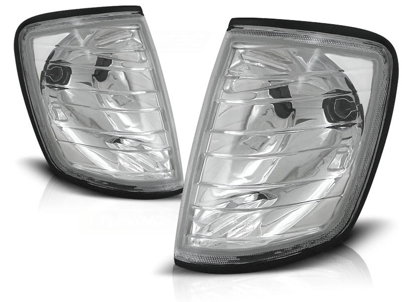 Feux de Clignotants avant chromés compatibles avec Mercedes W124 Classe E 01.85-06.95