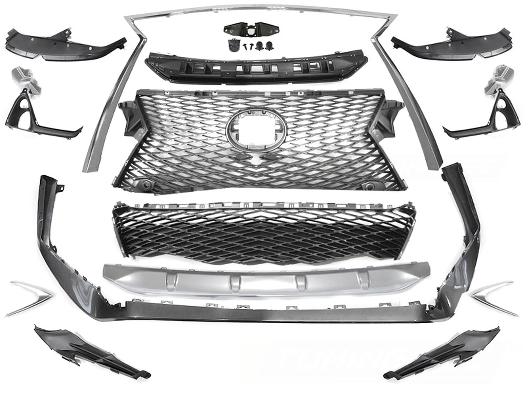 Kit carrosserie style sport avec trou pour caméra compatible avec Lexus RX IV 15-19