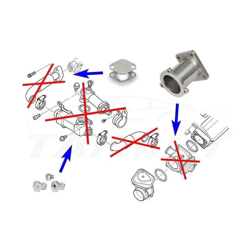  Kit suppression EGR BMW M47N2 M57N2 2.0D 2.5D 3.0D