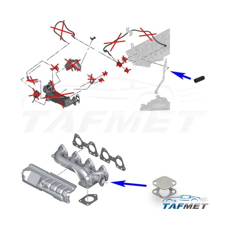  Kit suppression vanne EGR et refroidisseur pour moteurs BMW N47/N47S - Tafmet