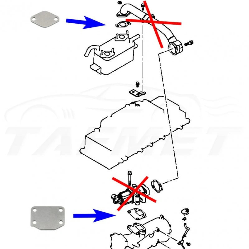 Suppression vanne EGR Mitsubishi L200 Pajero 4M41 16V DOHC 2.5 3.2 DI-D