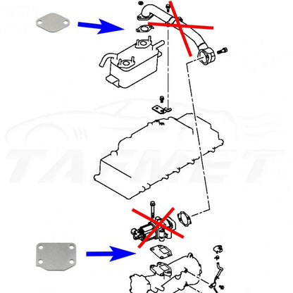 Suppression vanne EGR Mitsubishi L200 Pajero 4M41 16V DOHC 2.5 3.2 DI-D 