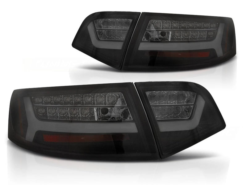 Feux arrière à LED noirs fumés Dynamique compatibles avec Audi A6 berline 08-11