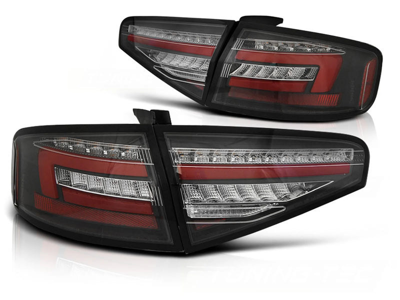 Feux arrière à LED noirs Dynamique compatibles avec Audi A4 B8 berline 12-15, ampoule d'origine