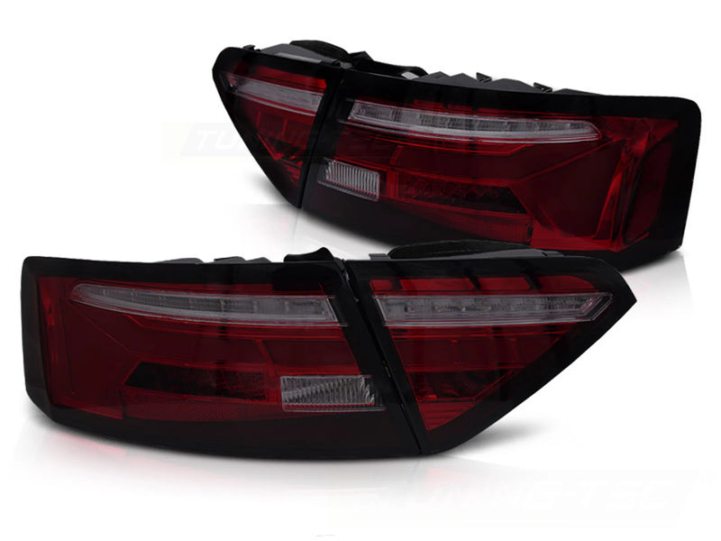 Feux arrière à LED rouges fumés Dynamique compatibles avec Audi A5 11-16