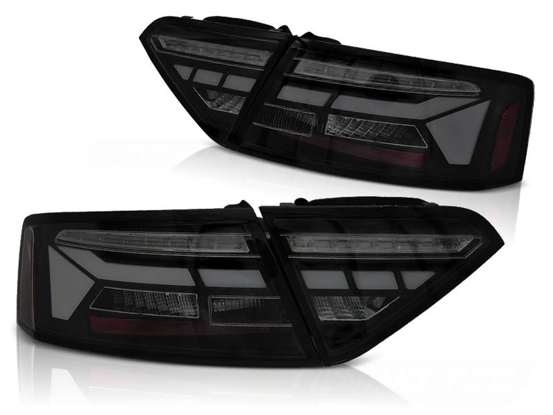 Feux arrière à LED noirs fumés Dynamique compatibles avec Audi A5 11-16