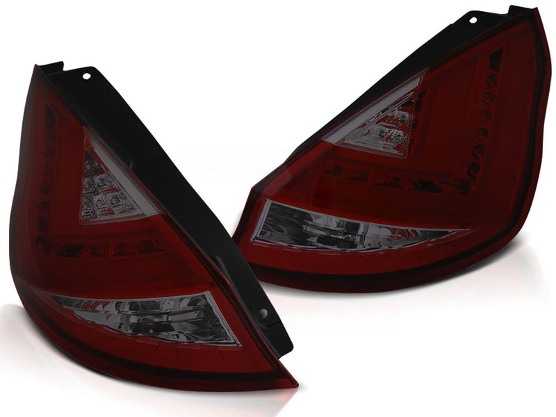 Feux LED rouge fumée pour Ford Fiesta MK7 08-12 HB