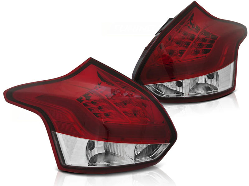 Feux LED rouge et blanche pour Ford Focus 3 (11-10.14) à hayon