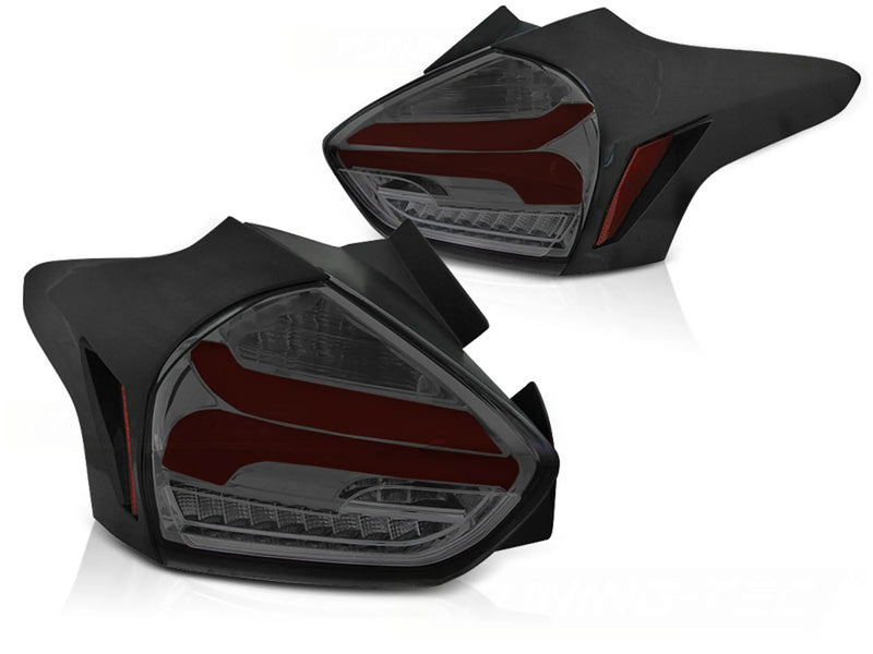 FORD FOCUS 3 15-18 HAYON ROUGE FUMÉ Dynamique LED