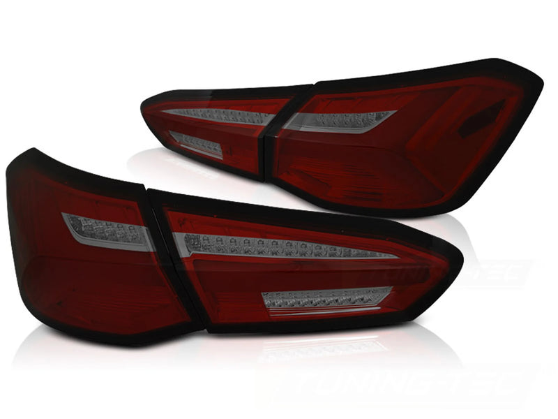 Feux arrière à LED rouges fumés Dynamique compatibles avec Ford Focus 4 18-21 à hayon