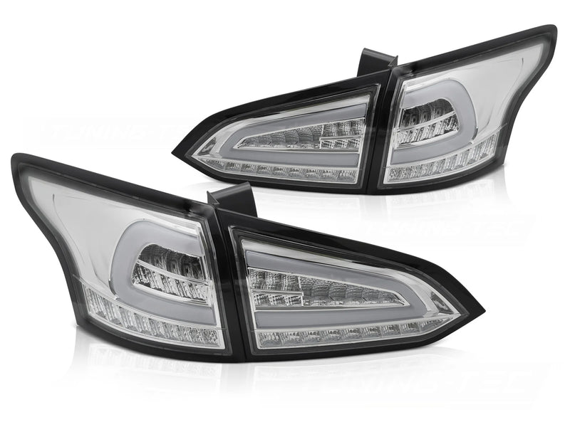 Feux arrière à LED chromés Dynamique compatibles avec Ford Focus MK 3 SW 11-18