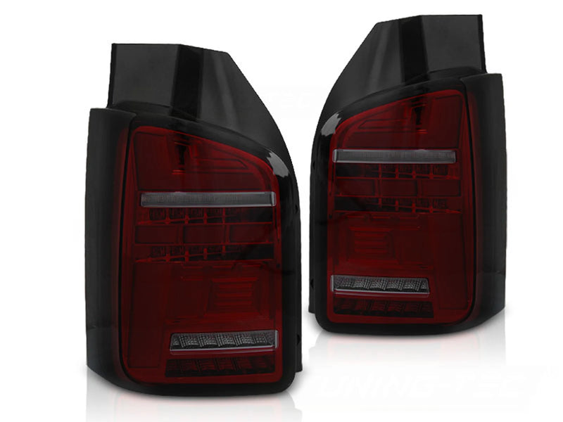Feux arrière à LED rouges fumés Dynamique compatibles VW T5 10-15
