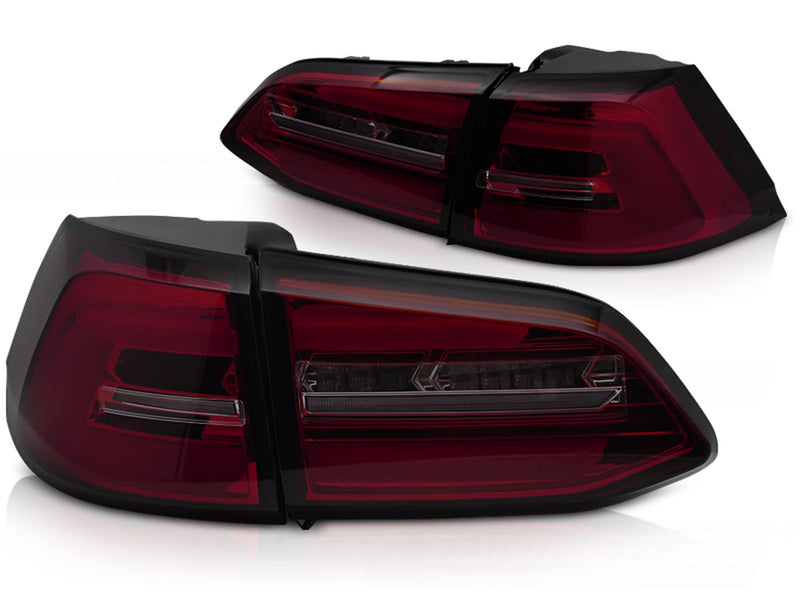 Feux arrière à LED rouge fumé Dynamique compatibles avec VW Golf 7 17-19 SW