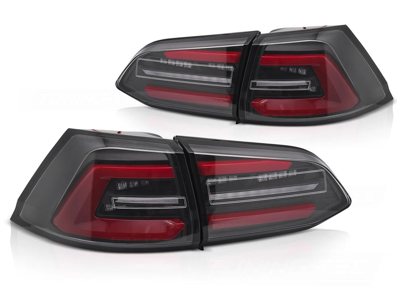 Feux arrière à LED noirs avec REDDynamique compatibles avec VW Golf 7 SW 17-19
