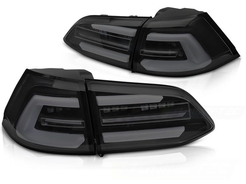 Feux arrière à LED noir fumé Dynamique compatibles avec VW Golf 7 17-19 SW