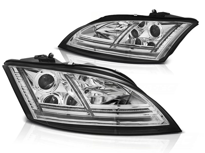 Phares LED chromés Dynamique compatibles avec Audi TT 06-10 8J