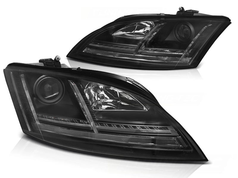 Phares xénon avec feux de jour à LED noirs Dynamique compatibles avec Audi TT 06-10 8J