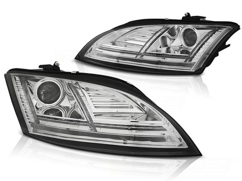 Phares xénon avec feux de jour à LED chromés Dynamique compatibles avec Audi TT 10-14 8J avec AFS