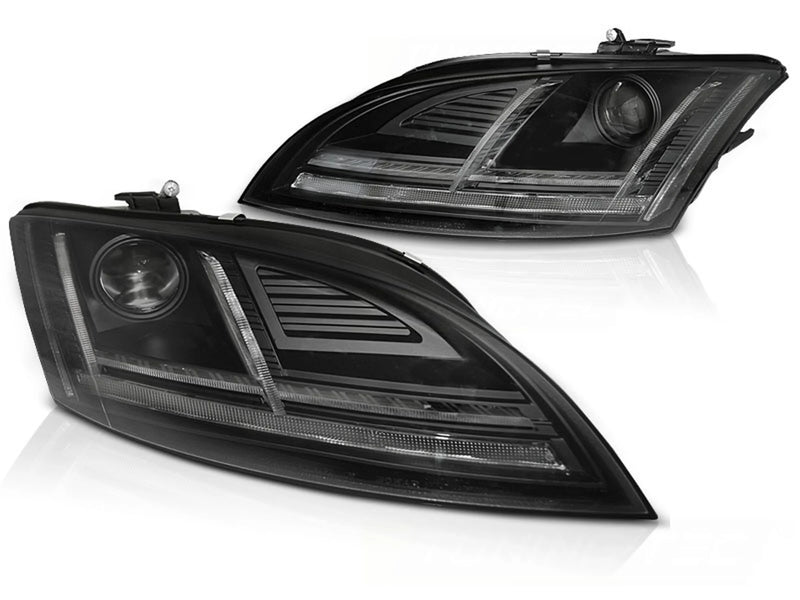 Phares xénon avec feux de jour à LED noirs Dynamique compatibles avec Audi TT 10-14 8J avec AFS
