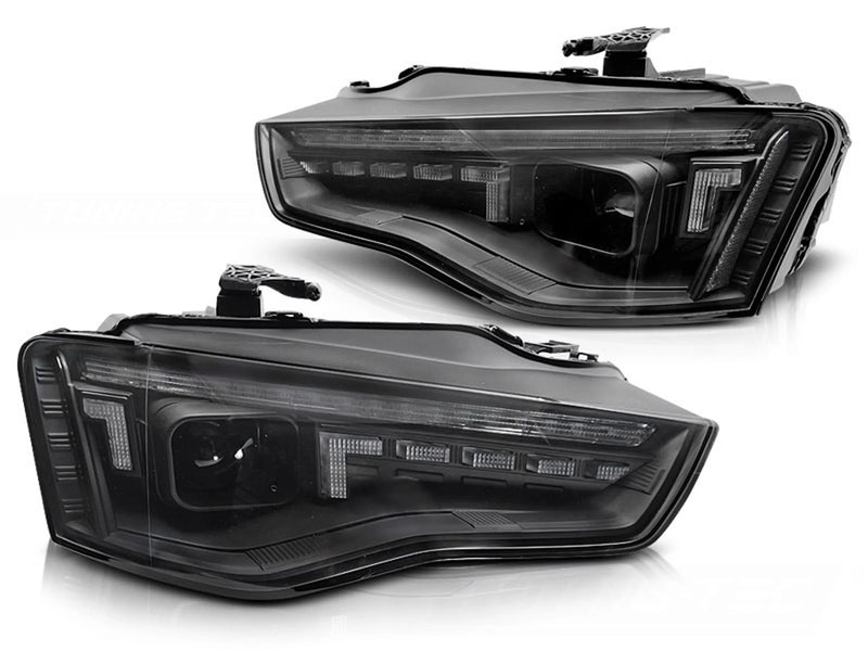 Phares au xénon LED noirs Dynamique compatibles avec Audi A5 11-16
