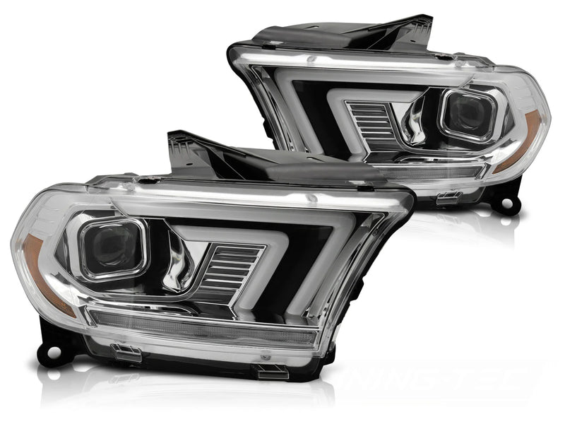 Phares tubulaires chromés Dynamique compatibles avec Dodge Durango 10-13