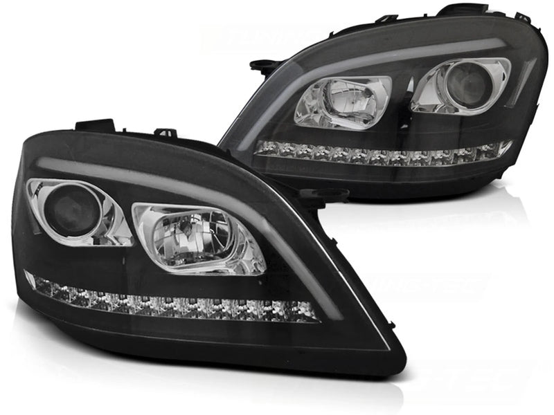 Phares tubulaires noirs Dynamique compatibles avec Mercedes W164 ML M-KLASSA 05-07
