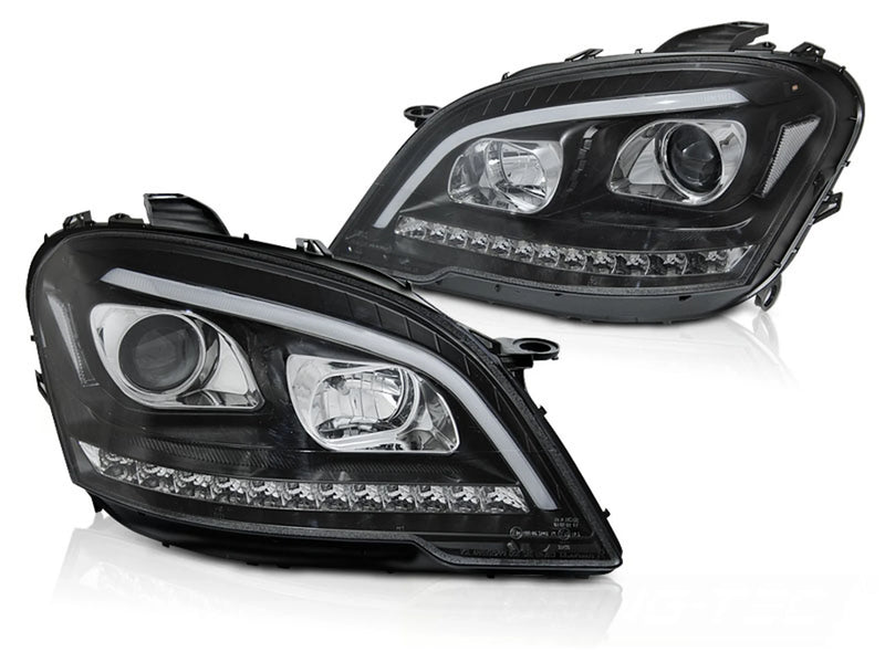 Phares tubulaires noirs Dynamique compatibles avec Mercedes W164 ML M-KLASSA 09-11