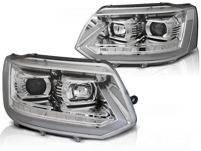 Phares tubulaires chromés Dynamique compatibles VW T5 2010-2015