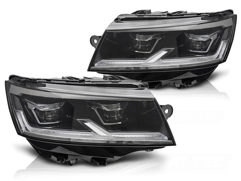 Phares Full LED noirs avec feux de jour Dynamique compatibles VW T6.1 20-24