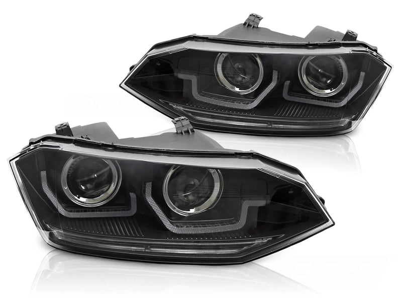 Feux de jour à LED noirs pour VW Polo VI 2G 17-21 Dynamique