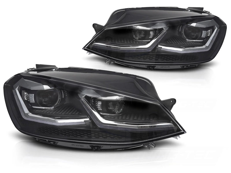 Phares LED argentés Dynamique DRL compatibles VW Golf VII 17-19