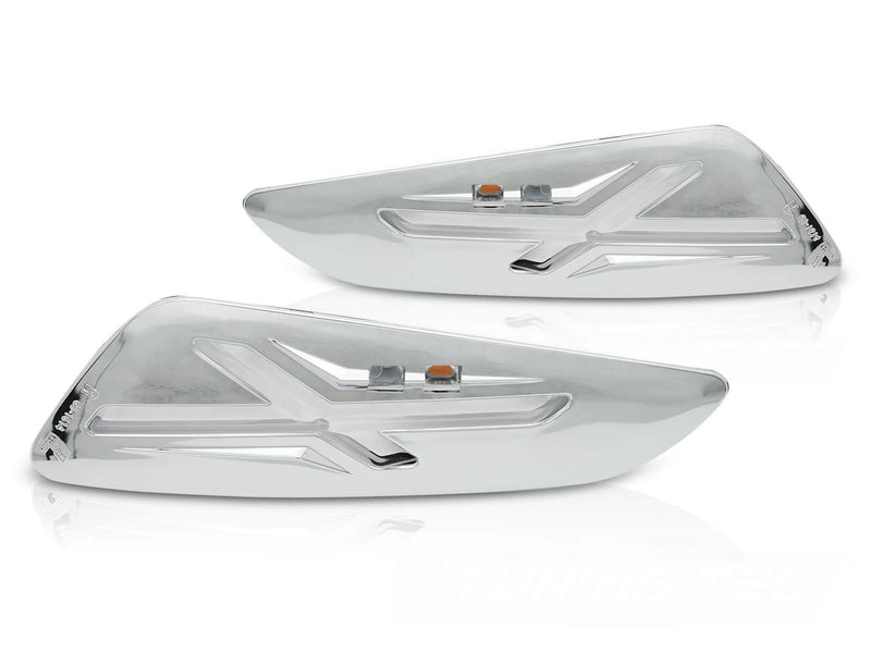 Feux de Clignotants avant chromés à LED compatibles avec Vespa Sprint / Primavera 150 cm3