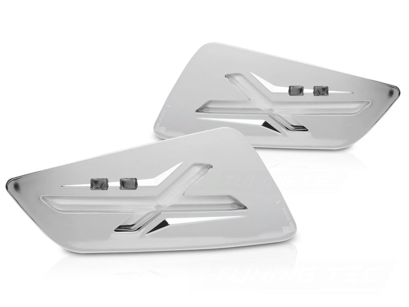 Feux de Clignotants avant chromés à LED compatibles avec Vespa GTS/GTV 300 cm3