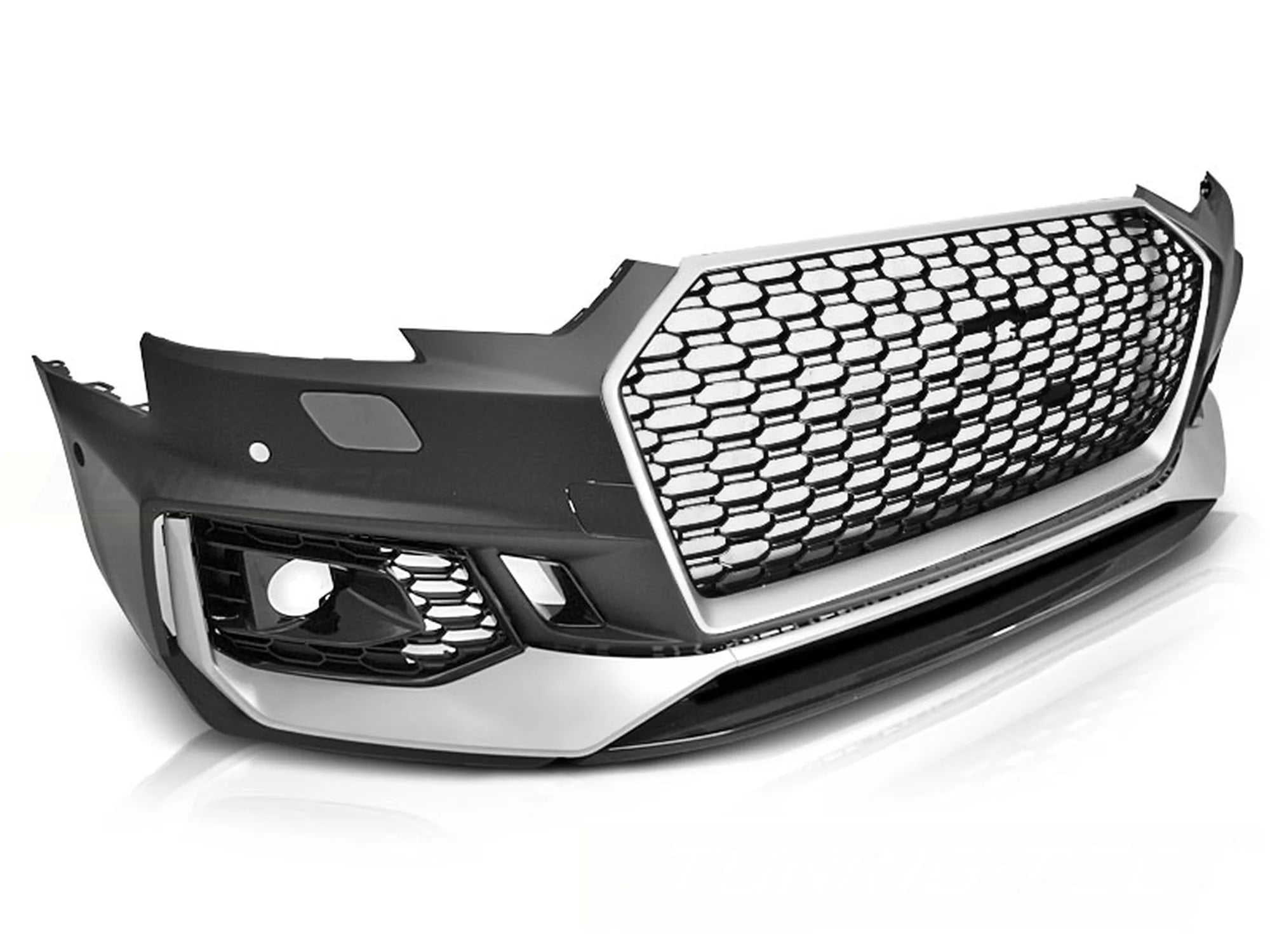 Pare-chocs avant sport argent noir PDC compatible Audi A4 B9 08.15-19