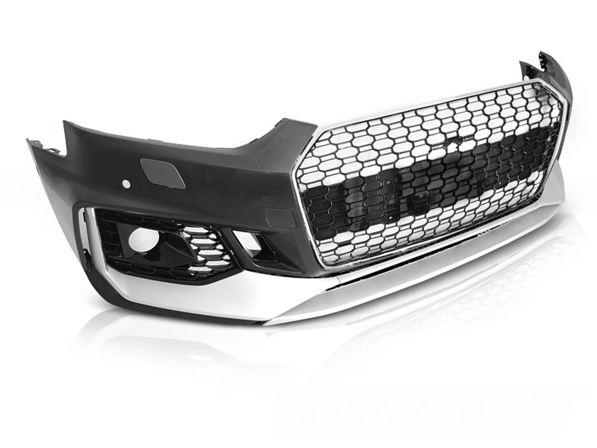Pare-chocs avant sport chromé argent PDC compatible avec Audi A5 F5 16-18