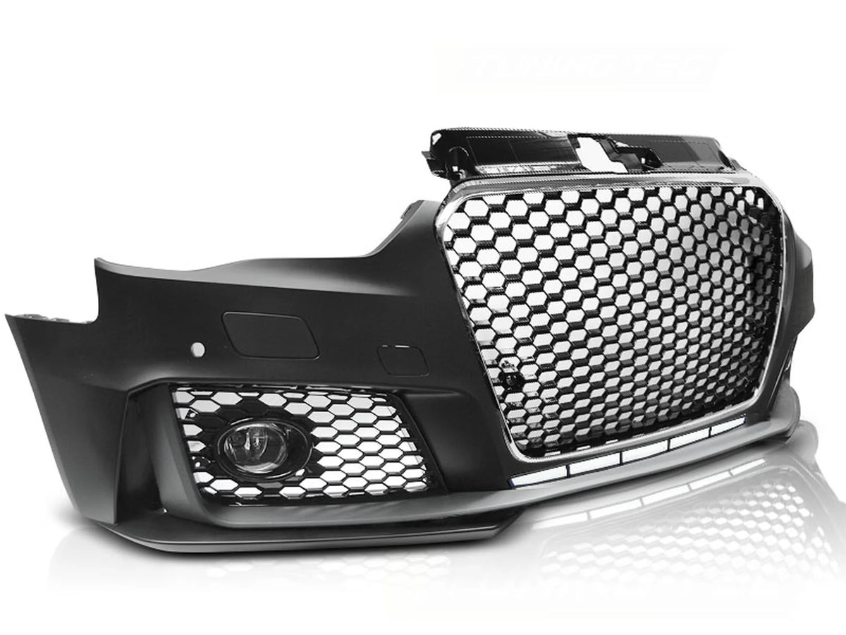 Pare-chocs avant sport chromé noir PDC compatible avec Audi A3 12-16