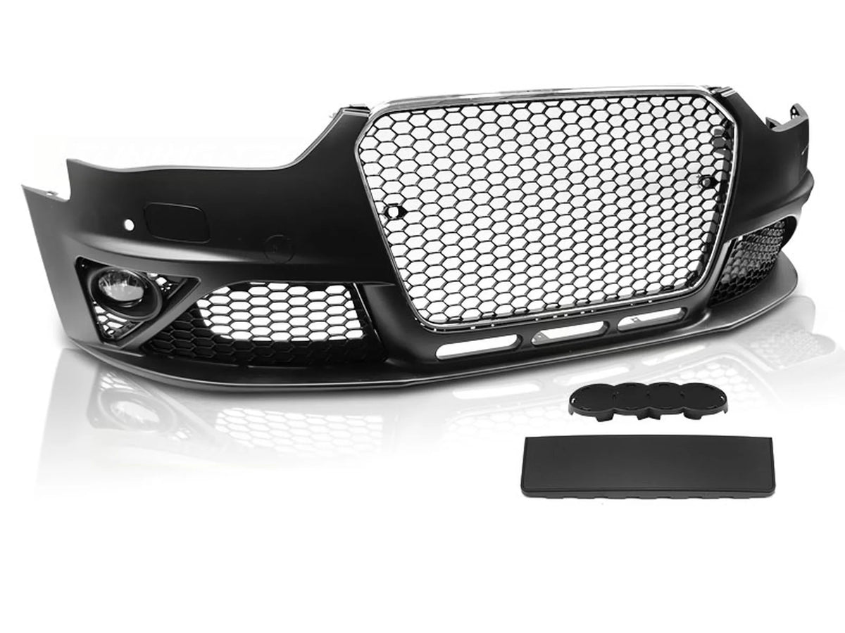 Pare-chocs avant sport chromé noir PDC compatible avec Audi A4 B8 12-15