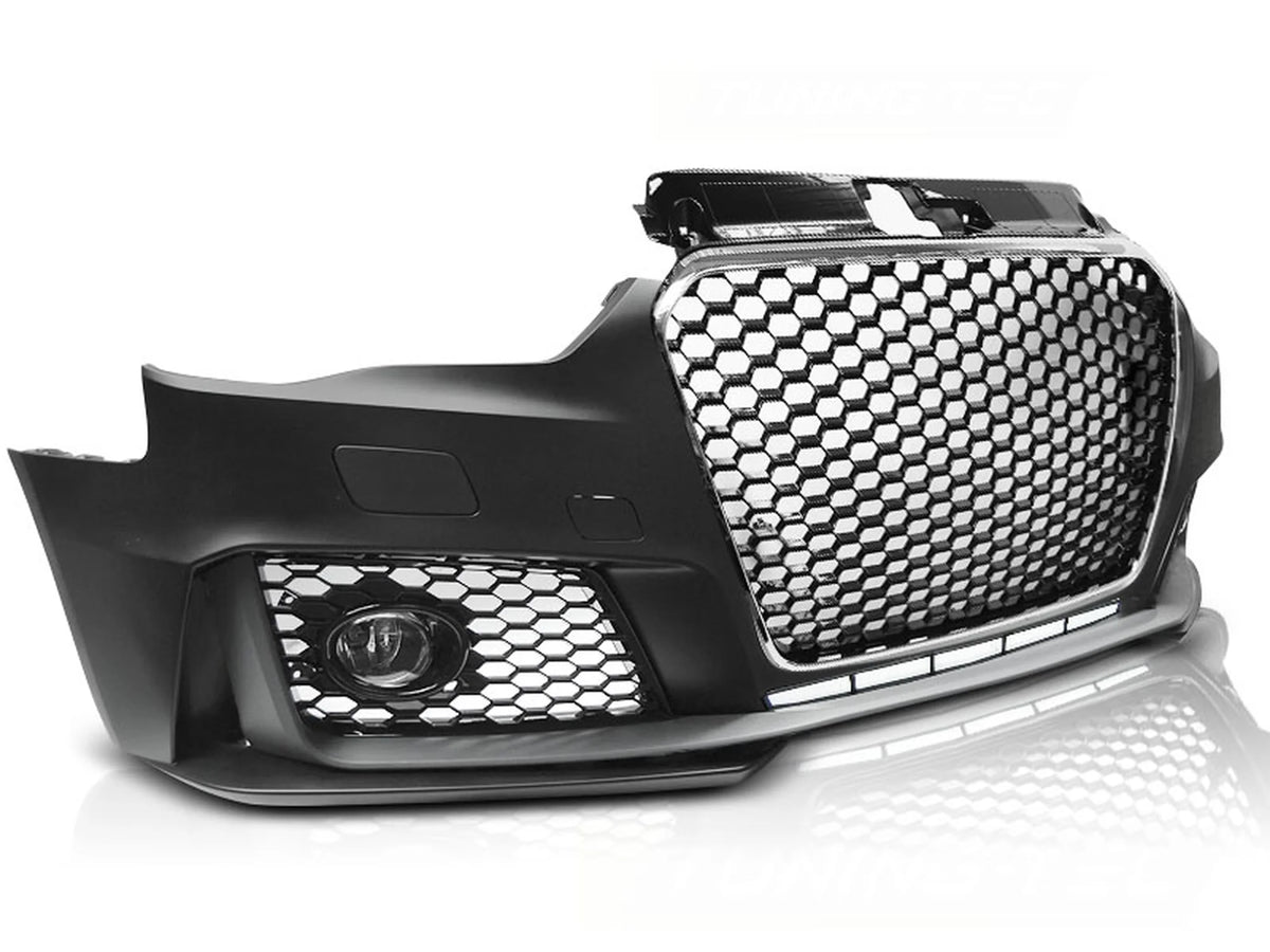 Pare-chocs avant sport chromé noir compatible avec Audi A3 12-16