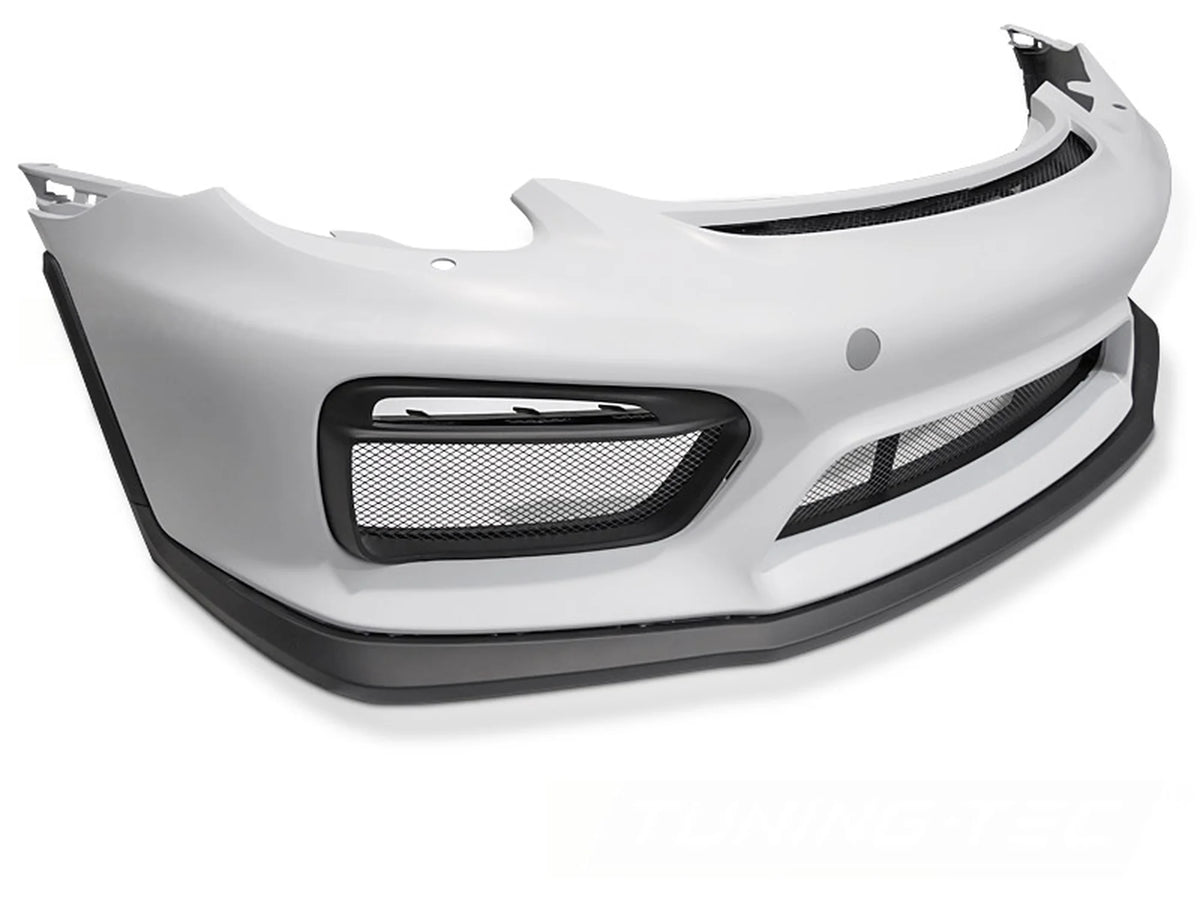 Pare-chocs avant style sport compatible Porsche Cayman 981c / Boxster 981 (2012-2016) avec trou pour rondelle