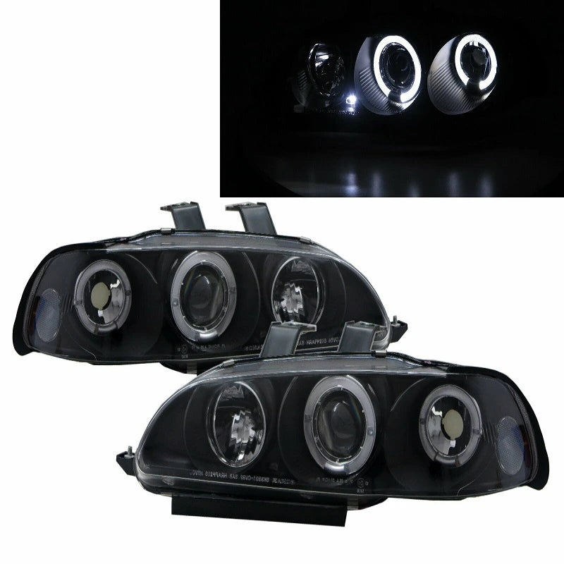  Phares Avant Angel Eyes Fond Noir Honda Civic EG/EH/EJ 92-95