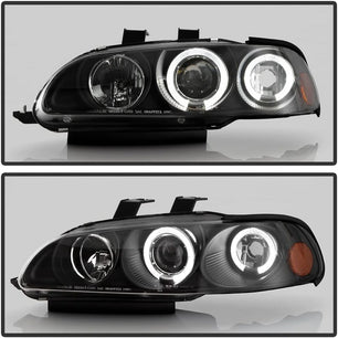  Phares Avant Angel Eyes Fond Noir Honda Civic EG/EH/EJ 92-95