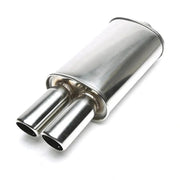 Silencieux inox universel 2x76 mm ronds inclinés
