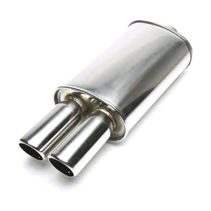 Silencieux inox universel 2x76 mm ronds inclinés