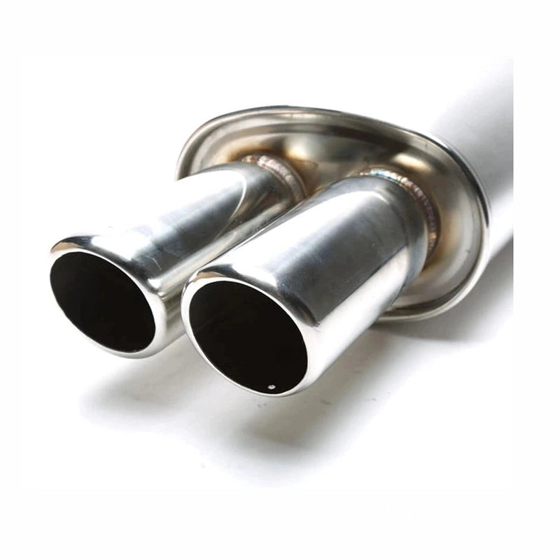  Silencieux inox universel 2x76 mm ronds inclinés