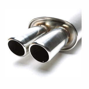 Silencieux inox universel 2x76 mm ronds inclinés